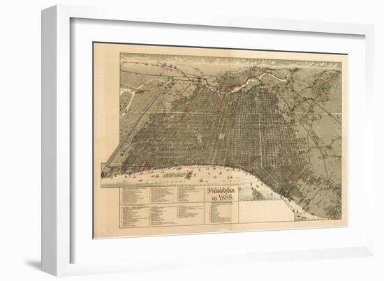 Philadelphia, Pennsylvania - Panoramic Map-Lantern Press-Framed Art Print