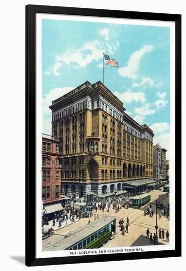 Philadelphia, Pennsylvania - Philadelphia and Reading Terminal Exterior-Lantern Press-Framed Art Print