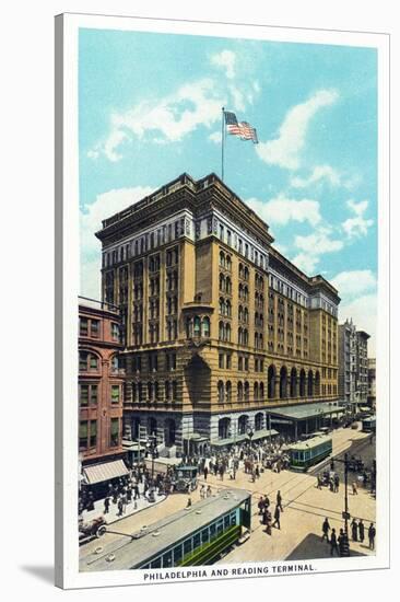 Philadelphia, Pennsylvania - Philadelphia and Reading Terminal Exterior-Lantern Press-Stretched Canvas