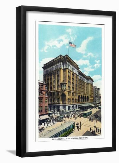 Philadelphia, Pennsylvania - Philadelphia and Reading Terminal Exterior-Lantern Press-Framed Art Print