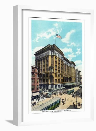 Philadelphia, Pennsylvania - Philadelphia and Reading Terminal Exterior-Lantern Press-Framed Art Print