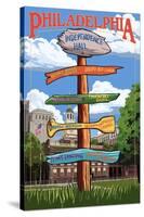 Philadelphia, Pennsylvania - Sign Destinations-Lantern Press-Stretched Canvas