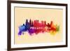 Philadelphia, Pennsylvania - Skyline Abstract-Lantern Press-Framed Art Print