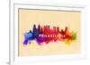 Philadelphia, Pennsylvania - Skyline Abstract-Lantern Press-Framed Premium Giclee Print