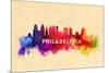 Philadelphia, Pennsylvania - Skyline Abstract-Lantern Press-Mounted Premium Giclee Print