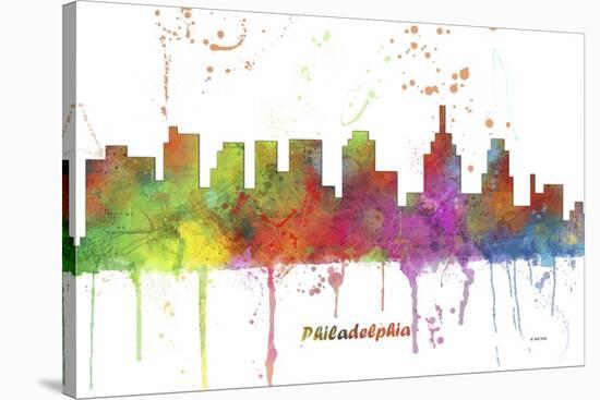 Philadelphia Pennsylvania Skyline MCLR 1-Marlene Watson-Stretched Canvas