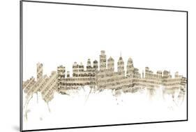 Philadelphia Pennsylvania Skyline Sheet Music City-Michael Tompsett-Mounted Art Print