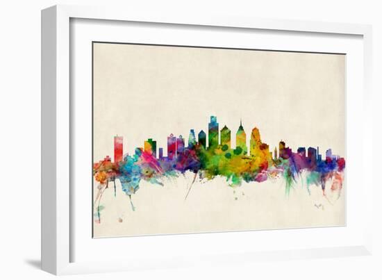 Philadelphia Pennsylvania Skyline-Michael Tompsett-Framed Art Print