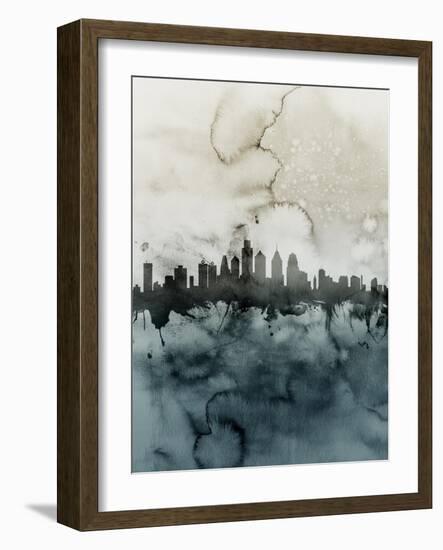 Philadelphia Pennsylvania Skyline-Michael Tompsett-Framed Art Print