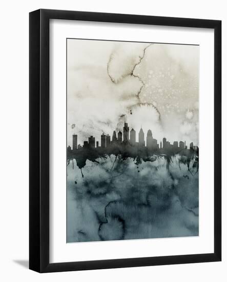 Philadelphia Pennsylvania Skyline-Michael Tompsett-Framed Art Print