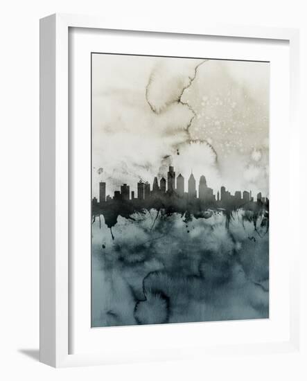 Philadelphia Pennsylvania Skyline-Michael Tompsett-Framed Art Print