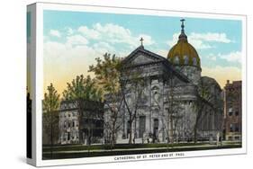 Philadelphia, Pennsylvania - St. Peter and St. Paul Cathedral Exterior-Lantern Press-Stretched Canvas