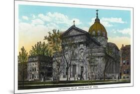 Philadelphia, Pennsylvania - St. Peter and St. Paul Cathedral Exterior-Lantern Press-Mounted Art Print