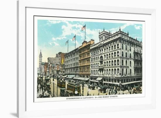 Philadelphia, Pennsylvania - Strawbridge and Clothiers Building Exterior-Lantern Press-Framed Premium Giclee Print