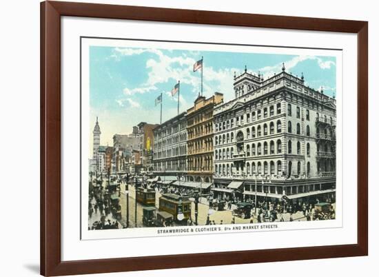 Philadelphia, Pennsylvania - Strawbridge and Clothiers Building Exterior-Lantern Press-Framed Premium Giclee Print