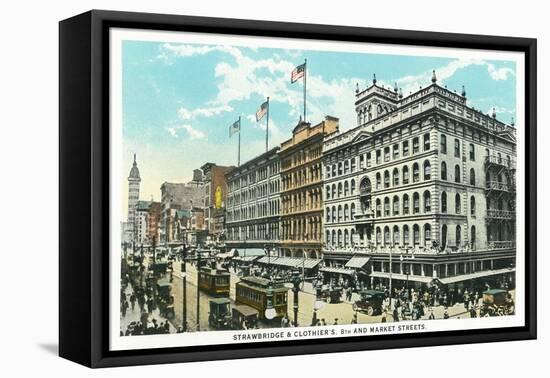 Philadelphia, Pennsylvania - Strawbridge and Clothiers Building Exterior-Lantern Press-Framed Stretched Canvas