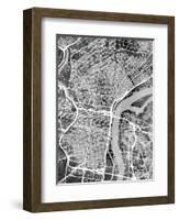 Philadelphia Pennsylvania Street Map-Michael Tompsett-Framed Art Print