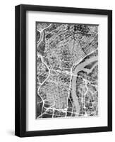 Philadelphia Pennsylvania Street Map-Michael Tompsett-Framed Art Print