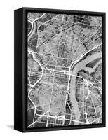 Philadelphia Pennsylvania Street Map-Michael Tompsett-Framed Stretched Canvas