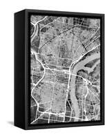 Philadelphia Pennsylvania Street Map-Michael Tompsett-Framed Stretched Canvas