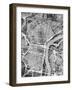 Philadelphia Pennsylvania Street Map-Michael Tompsett-Framed Art Print