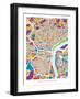 Philadelphia Pennsylvania Street Map-Michael Tompsett-Framed Art Print