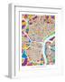 Philadelphia Pennsylvania Street Map-Michael Tompsett-Framed Art Print