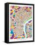 Philadelphia Pennsylvania Street Map-Michael Tompsett-Framed Stretched Canvas