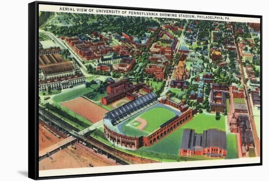 Philadelphia, Pennsylvania - University of Pennsylvania Stadium Aerial-Lantern Press-Framed Stretched Canvas
