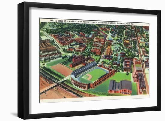 Philadelphia, Pennsylvania - University of Pennsylvania Stadium Aerial-Lantern Press-Framed Art Print