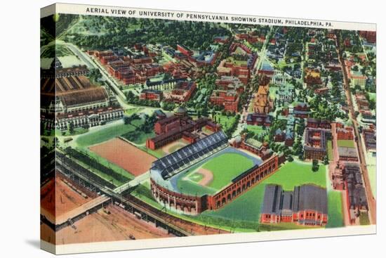 Philadelphia, Pennsylvania - University of Pennsylvania Stadium Aerial-Lantern Press-Stretched Canvas