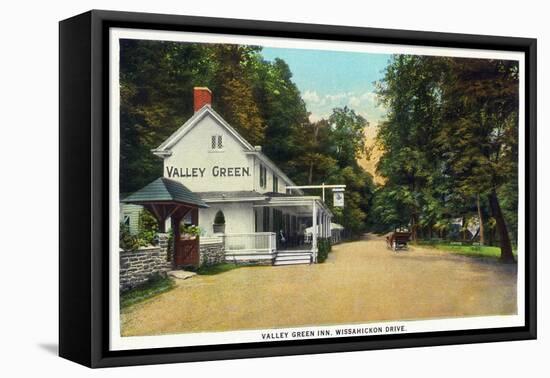 Philadelphia, Pennsylvania - Valley Green Inn, Wissahickon Drive Scene-Lantern Press-Framed Stretched Canvas