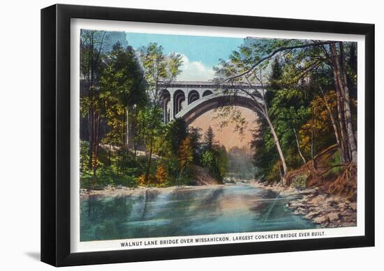 Philadelphia, Pennsylvania - Walnut Lane Bridge Over Wissahickon River-null-Framed Poster