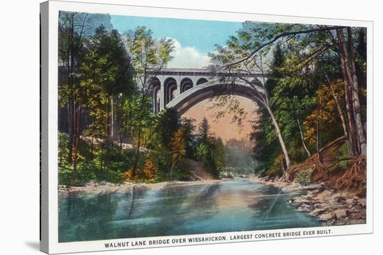 Philadelphia, Pennsylvania - Walnut Lane Bridge over Wissahickon River-Lantern Press-Stretched Canvas