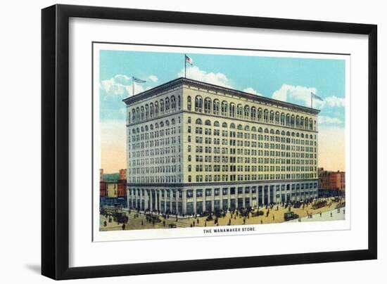 Philadelphia, Pennsylvania - Wanamaker Store Exterior-Lantern Press-Framed Art Print