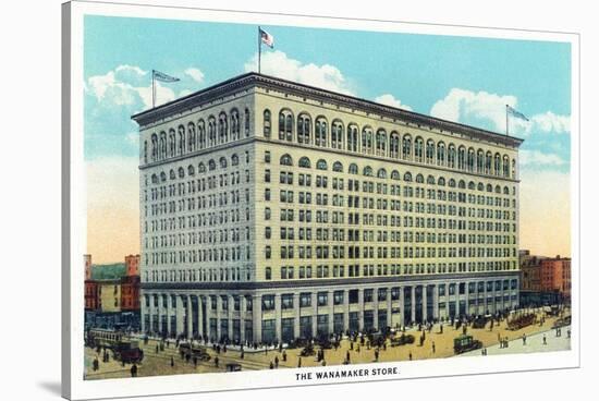 Philadelphia, Pennsylvania - Wanamaker Store Exterior-Lantern Press-Stretched Canvas