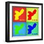 Philadelphia Pop Art Map 1-NaxArt-Framed Art Print