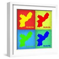 Philadelphia Pop Art Map 1-NaxArt-Framed Art Print