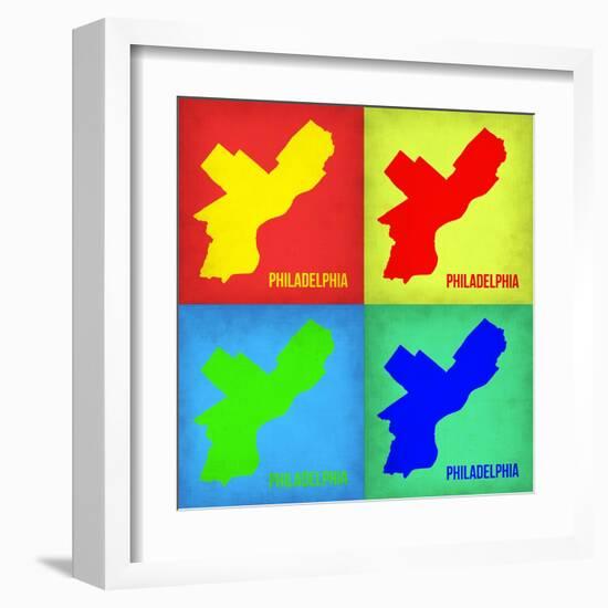 Philadelphia Pop Art Map 1-NaxArt-Framed Art Print