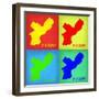 Philadelphia Pop Art Map 1-NaxArt-Framed Art Print