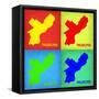 Philadelphia Pop Art Map 1-NaxArt-Framed Stretched Canvas