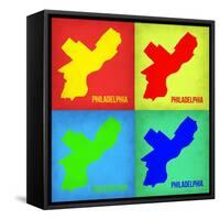 Philadelphia Pop Art Map 1-NaxArt-Framed Stretched Canvas