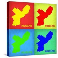 Philadelphia Pop Art Map 1-NaxArt-Stretched Canvas