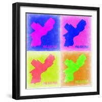 Philadelphia Pop Art Map 1-NaxArt-Framed Art Print