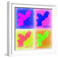 Philadelphia Pop Art Map 1-NaxArt-Framed Art Print