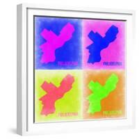 Philadelphia Pop Art Map 1-NaxArt-Framed Premium Giclee Print