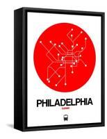 Philadelphia Red Subway Map-NaxArt-Framed Stretched Canvas