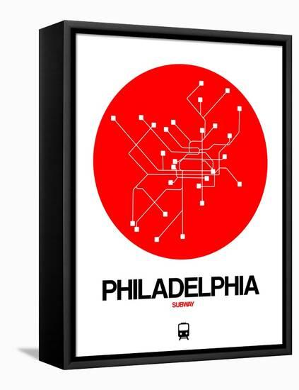 Philadelphia Red Subway Map-NaxArt-Framed Stretched Canvas