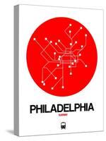 Philadelphia Red Subway Map-NaxArt-Stretched Canvas