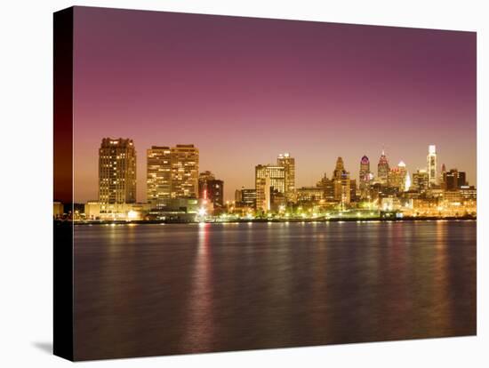 Philadelphia Skyline and Delaware River, Philadelphia, Pennsylvania-Richard Cummins-Stretched Canvas